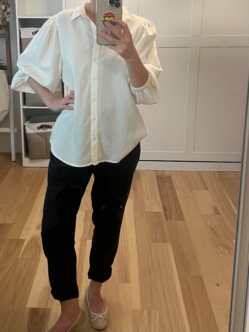 Beach Lunch Lounge Isobel White Tencel Button Down Shirt Women's Medium